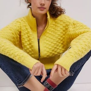 Anthropologie buttercup zip cardigan sweater